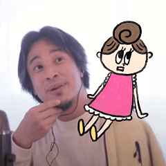 ひろゆきとアミーちゃんの編み物スタンプ