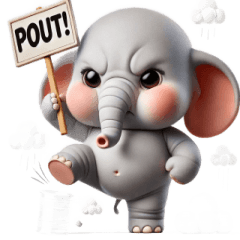 Chubby Elephant Grumpy Tone
