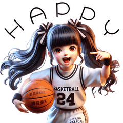 Cute girl x Basketball! 3D realistic!