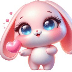 Pink Bunny Loving Hugs