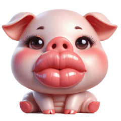 Thick-Lipped Pink Pig Says I Love You