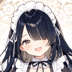 Black maid girl sticker one blindfold