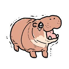 Pygmy Hippo Sticker-NT