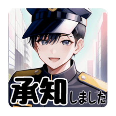 イケメン警備員のあいさつスタンプ