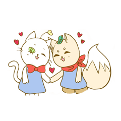Lantern Cat & Leaf Fox