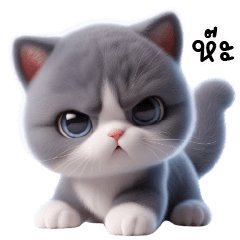 แมวเทาน่ารักจัง