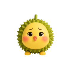 Cute 3D Durian Mood Emoji Pack