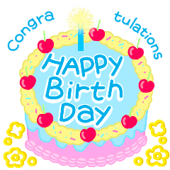 きれいなお祝いケーキ (英語)