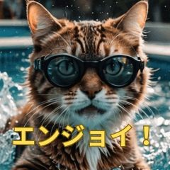 Hardworking Cat's Business Stickers