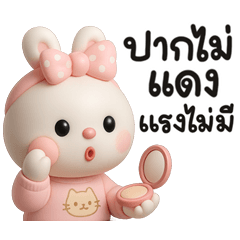 The pink rabbit is so cute.