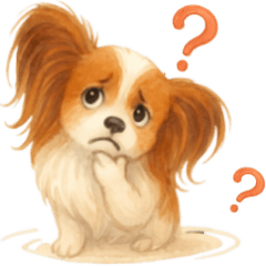 パピヨン、気持ちを伝えるスタンプ