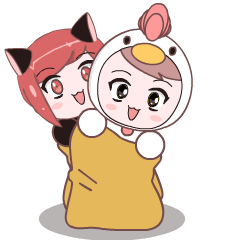 Brown Hair Boy Chicken : Effect stickers