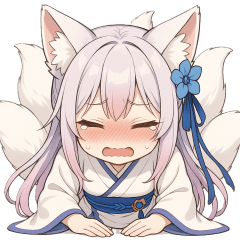 Expressive Fox Girl Stickers