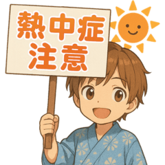 Cute yukata boys, summer stickers