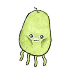 pear-like alien creature sticker