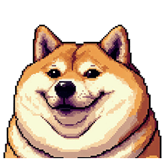 Pixel art no word fat shiba dog 2