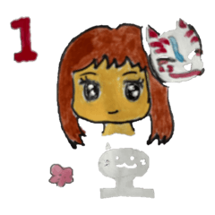 季節のスタンプと猫