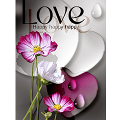 Flowers and waterdrop for greeting