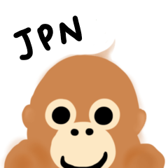 Sweet orangutans' daily stickers. JPN