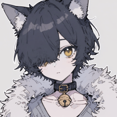 Black cat ear hoodie boy sticker