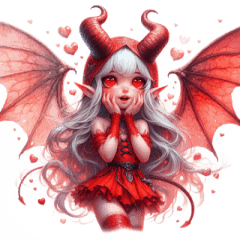 Demon Girl Flirty Stickers