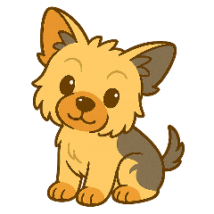 ヨークシャーテリアの毎日スタンプイラスト