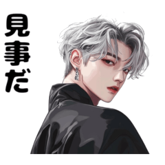 Korean silver-haired handsome guy