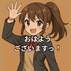 丁寧に伝える 敬語スタンプ（制服女子）