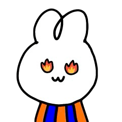 football fan rabbit (orange&blue) 2