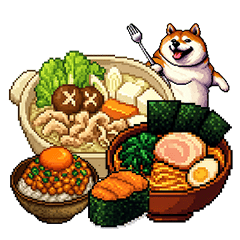 Pixel art gourmet 4 shiba