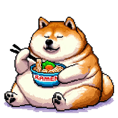 Pixel Art Shiba Gourmet Food dog 2
