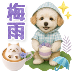 大人可愛いトイプーで梅雨の気づかい敬語