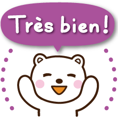 Cheerful polar bear in French 2