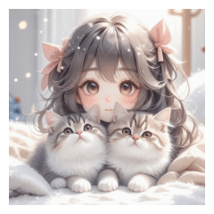 Girl and kitten