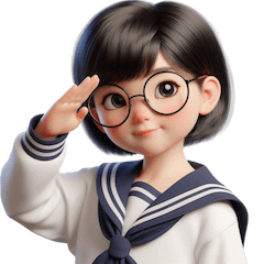 メガネをかけたかわいい女の子 （NT） v.3