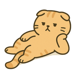 A lazy cat is looking lazy