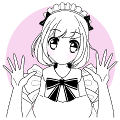 塗り絵風かわいいメイドさん萌え Line スタンプ Line Store