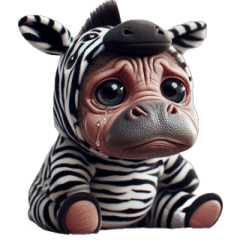 Zebra Hippo  Sad and Crying