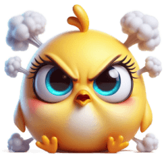 Angry Chick Sticker