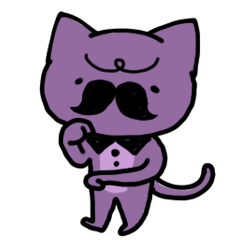Purple Little Old Cat - Daily Appearance