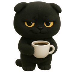 Cheeky black cat so cute (No text)