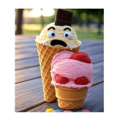 Mr ice cream funny emoji for summer time
