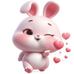 Pink Bunny Says I Love You