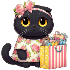 花柄シャツを着た黒猫 （NT） v.2