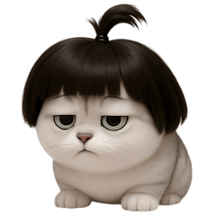 かわいい子猫のお団子ヘア （NT）