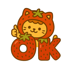 Strawberry cute Daifuku Cat