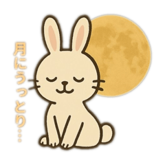 Rabbit and full moon..
