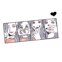Fashionable Cute Girls Line Stickers Line Store