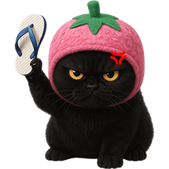 Black Cat Strawberry Hat