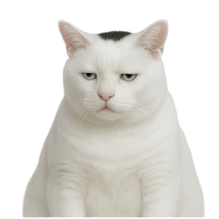 白い猫はとても太っています （NT）